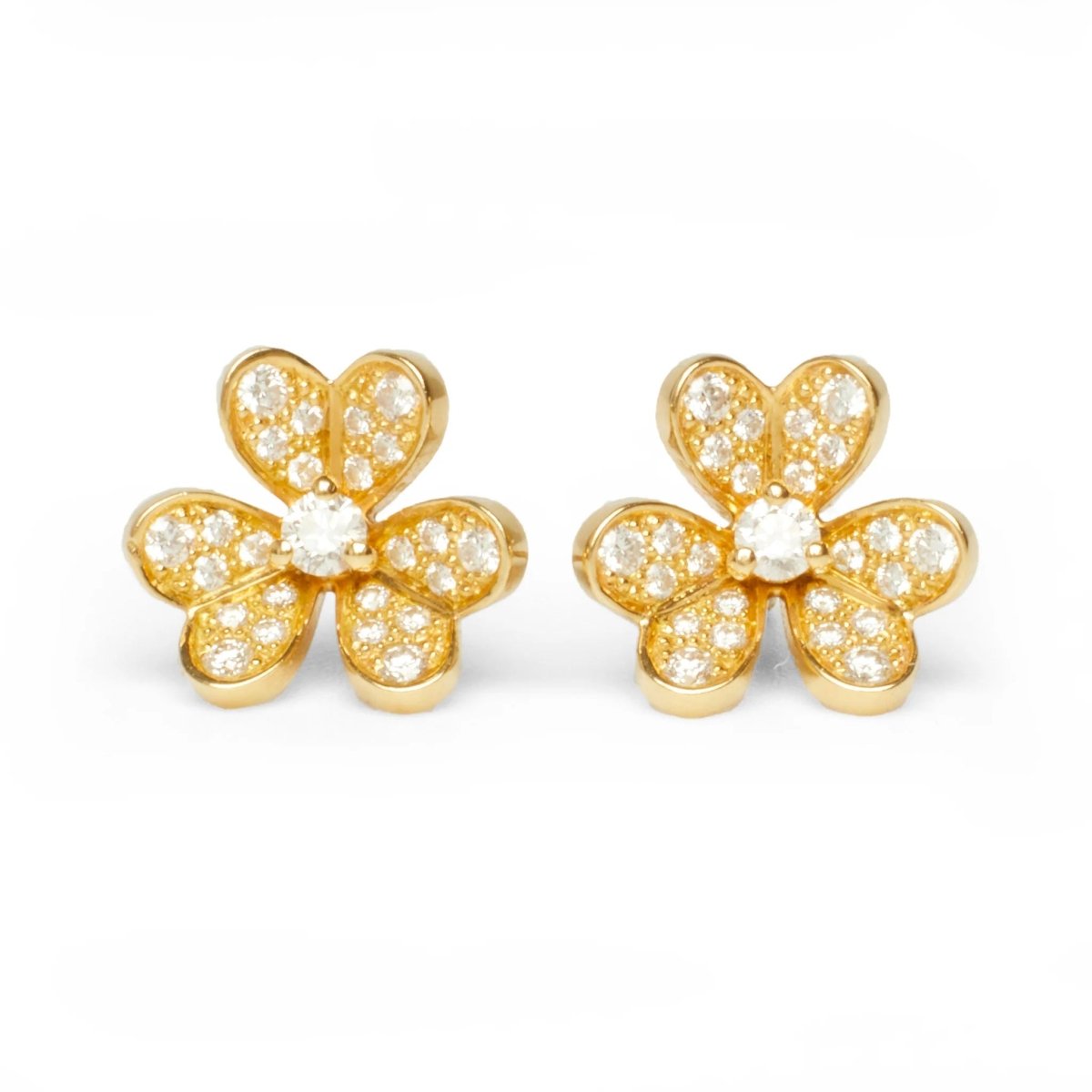 Boucles d’oreilles Van Cleef & Arpels Frivole en or jaune et diamants - Castafiore