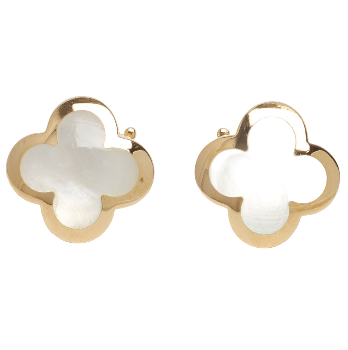 Boucles d’oreilles Van Cleef & Arpels Pure Alhambra Nacre en or jaune - Castafiore
