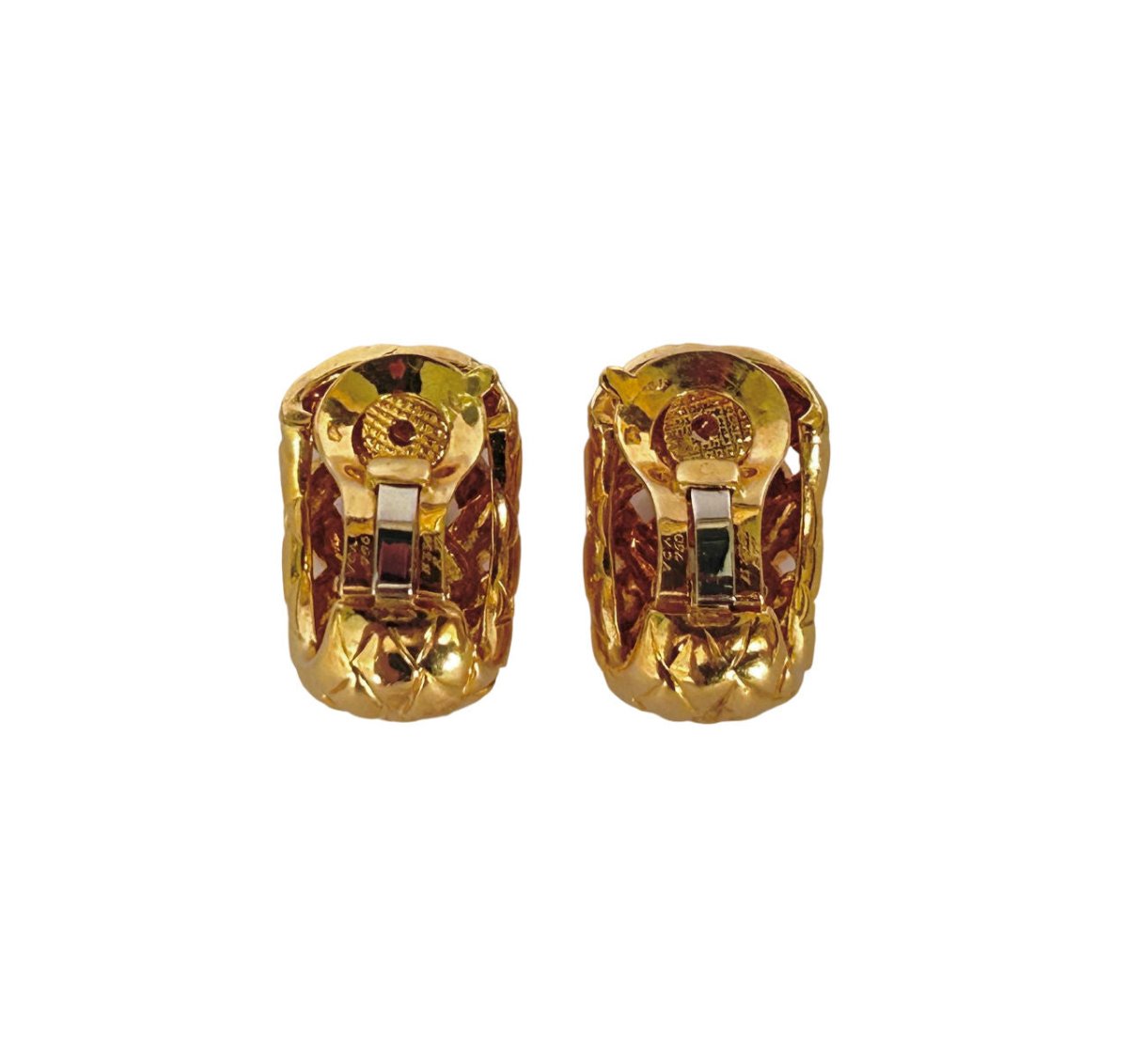 Boucles d'oreilles VAN CLEEF & ARPELS "vannerie" en or jaune - Castafiore