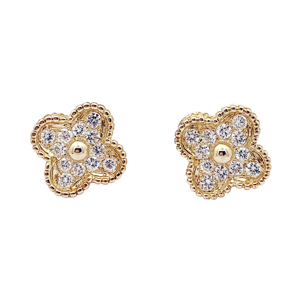 Boucles d'oreilles Van Cleef & Arpels, "Vintage Alhambra" en or jaune et diamant - Castafiore