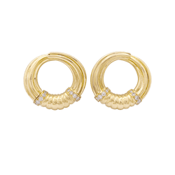 Boucles d'oreilles vintage or, diamants. - Castafiore