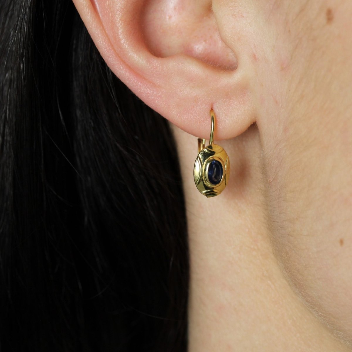 Boucles doreilles vintage saphirs - Castafiore