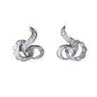 Boucles d'Oreilles Volutes Diamant Or Blanc - Castafiore