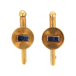 Boutons de col CARTIER en or jaune et saphirs - Castafiore
