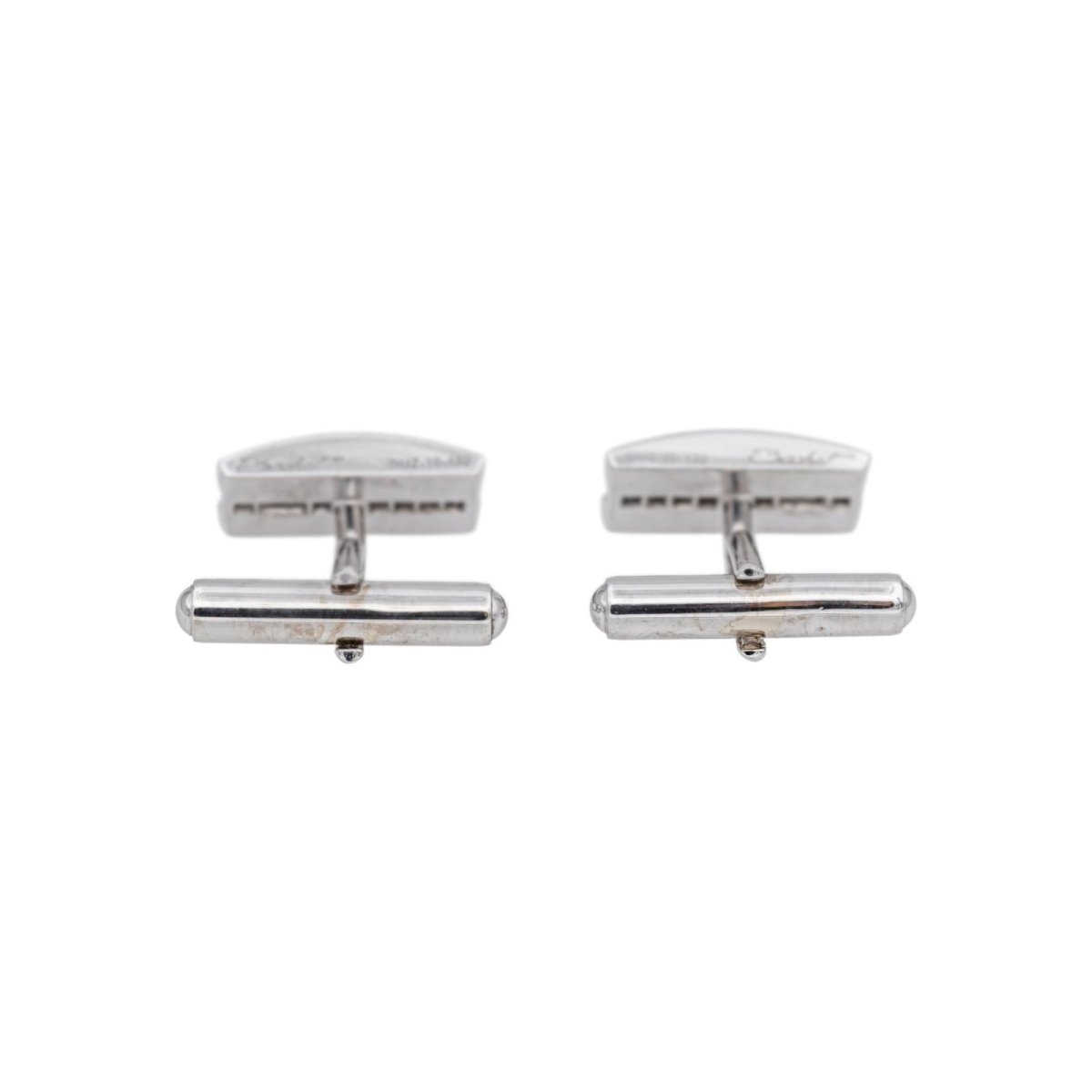 Boutons de manchette BACHET "Gentleman" en or blanc et diamants - Castafiore