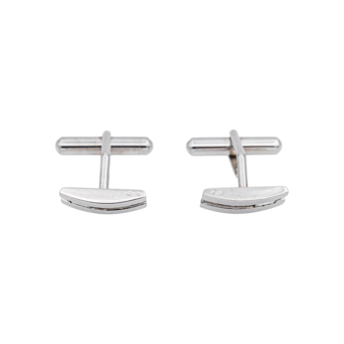 Boutons de manchette BACHET "Gentleman" en or blanc et diamants - Castafiore