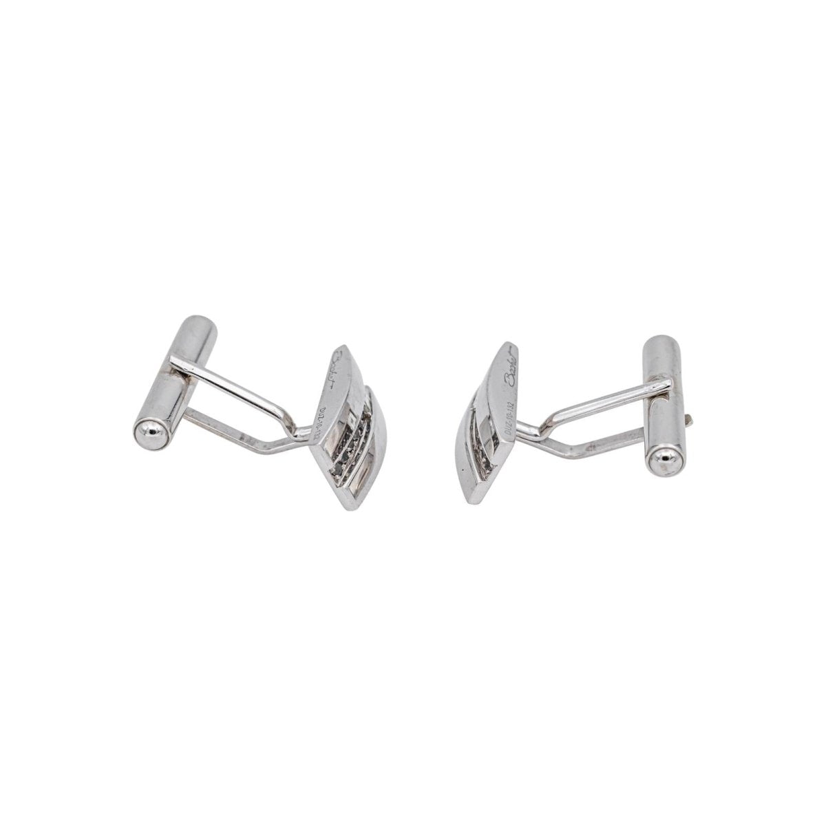 Boutons de manchette BACHET "Gentleman" en or blanc et diamants - Castafiore