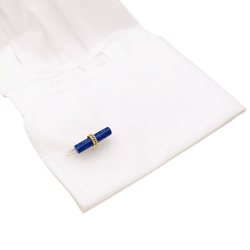 Boutons de manchette BOUCHERON en or jaune et lapis - lazuli - Castafiore