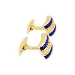 Boutons de manchette BOUCHERON en or jaune et lapis-lazuli - Castafiore