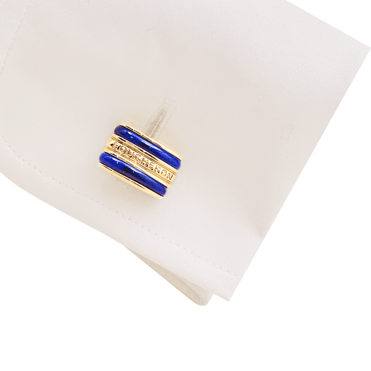 Boutons de manchette BOUCHERON en or jaune et lapis-lazuli - Castafiore