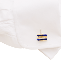 Boutons de manchette BOUCHERON en or jaune et lapis-lazuli - Castafiore
