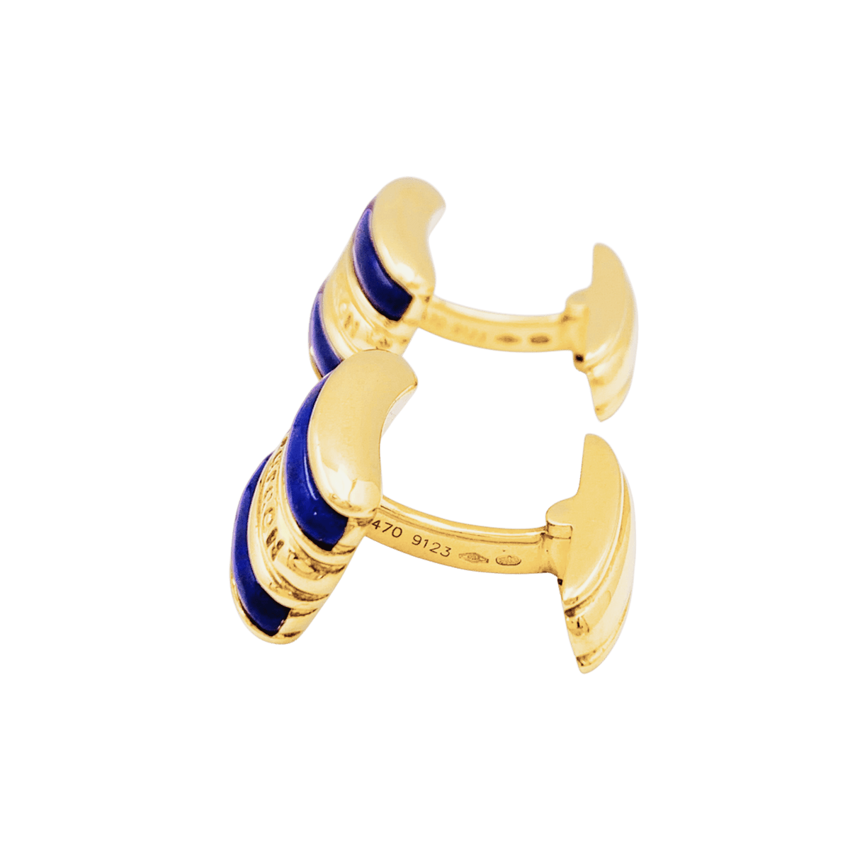Boutons de manchette BOUCHERON en or jaune et lapis-lazuli - Castafiore
