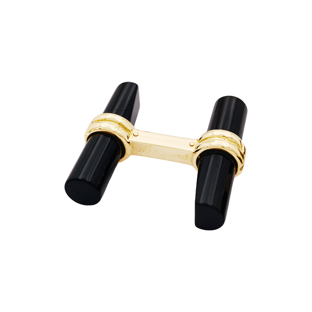 Boutons de manchette BOUCHERON en or jaune et onyx - Castafiore