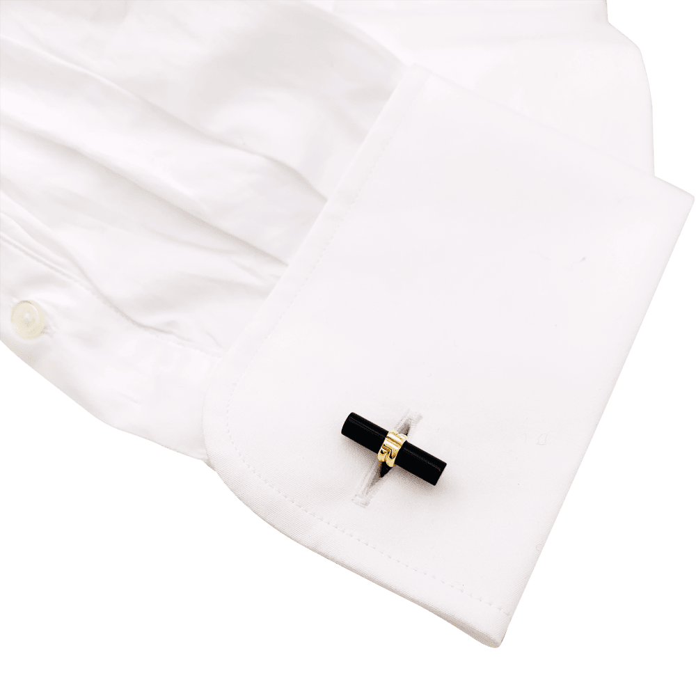 Boutons de manchette BOUCHERON en or jaune et onyx - Castafiore