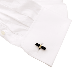 Boutons de manchette BOUCHERON en or jaune et onyx - Castafiore
