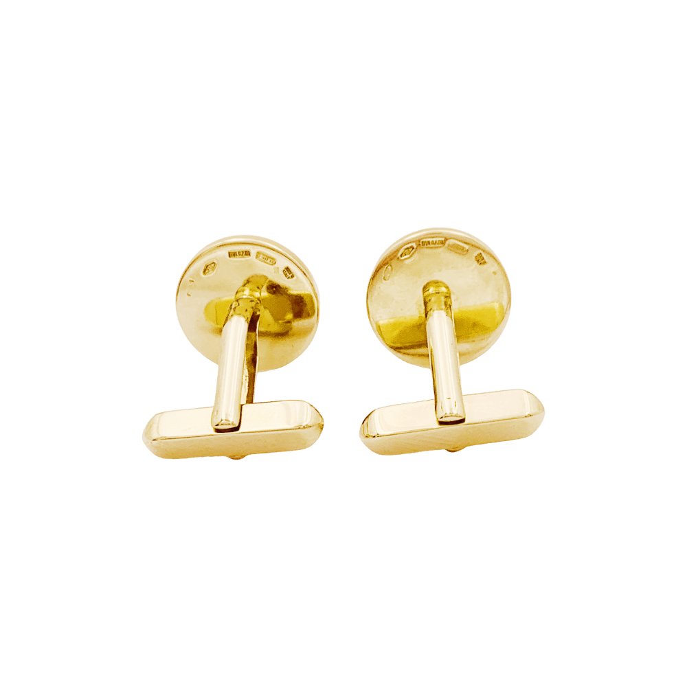 Boutons de manchette BULGARI "Bulgari Bulgari" en or jaune et onyx - Castafiore