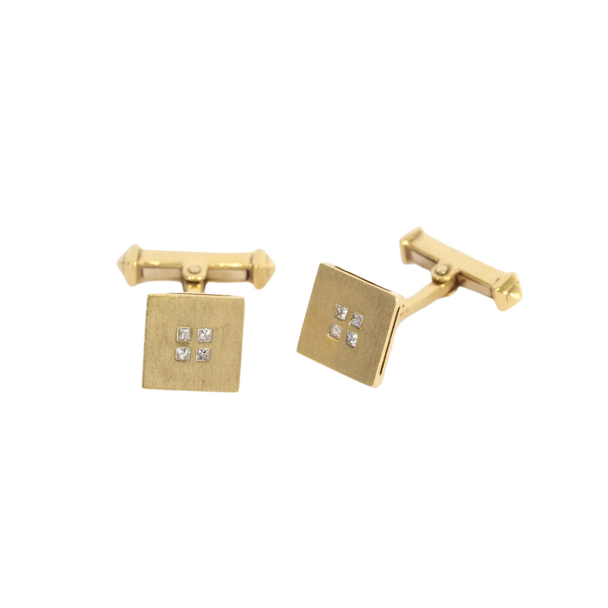 Boutons de manchette carré diamants en or - Castafiore