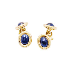 Boutons de manchette CARTIER en or jaune et saphirs - Castafiore