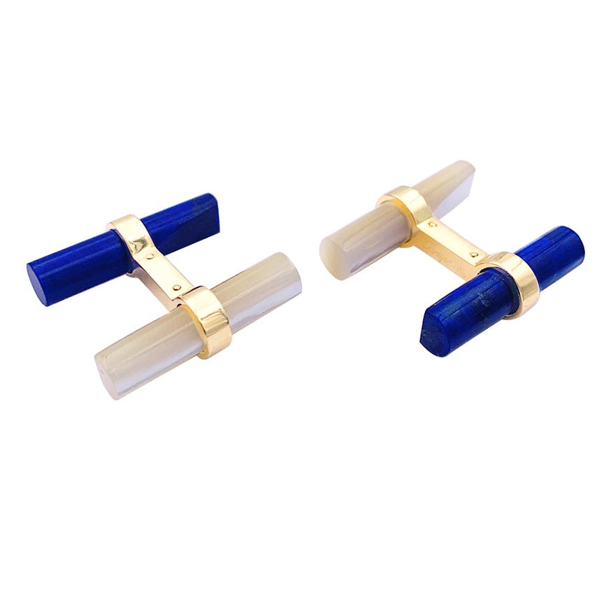 Boutons de manchette Cartier or jaune, bâtonnets interchangeables. - Castafiore