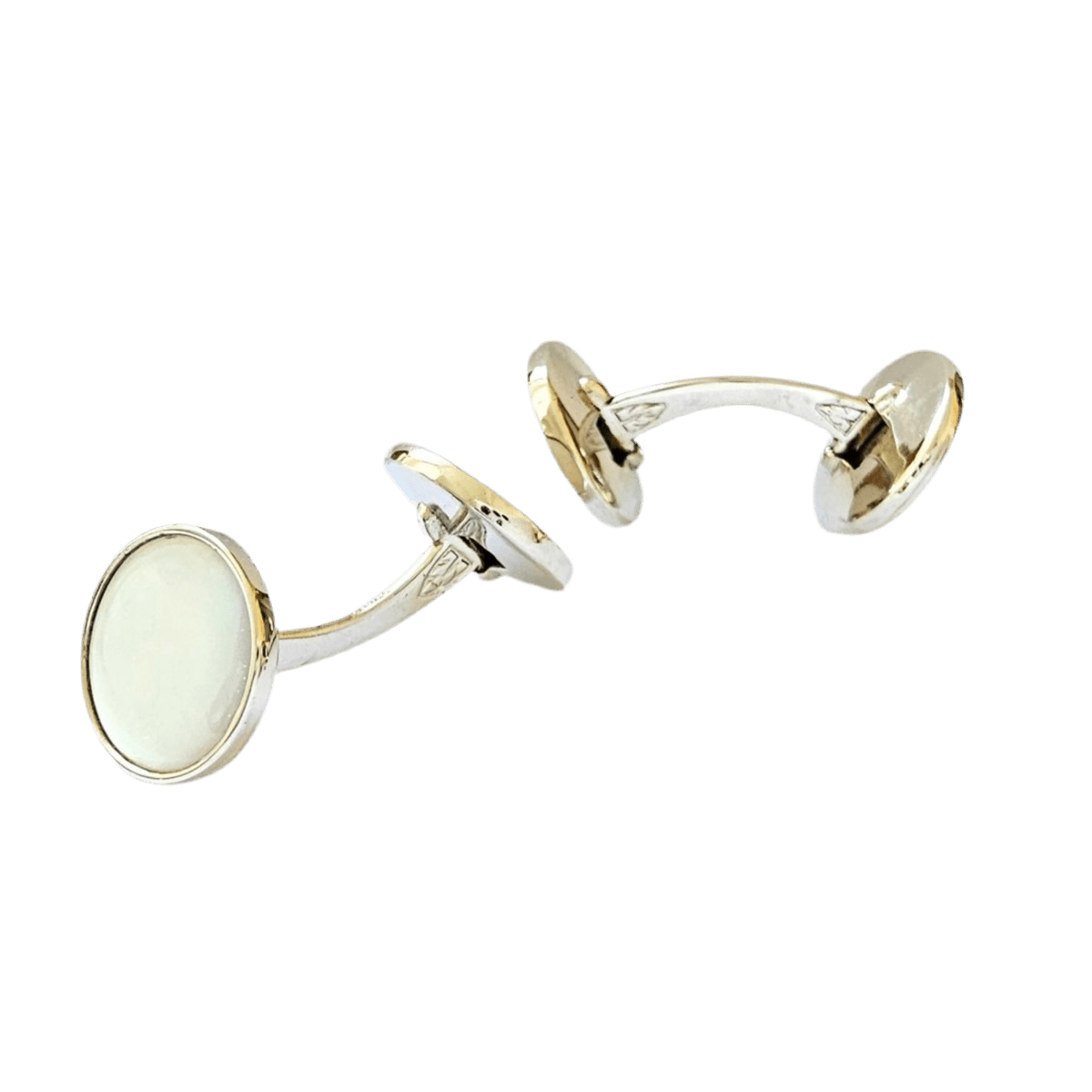 Boutons de manchette en argent et nacre - Castafiore