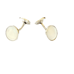 Boutons de manchette en argent et nacre - Castafiore