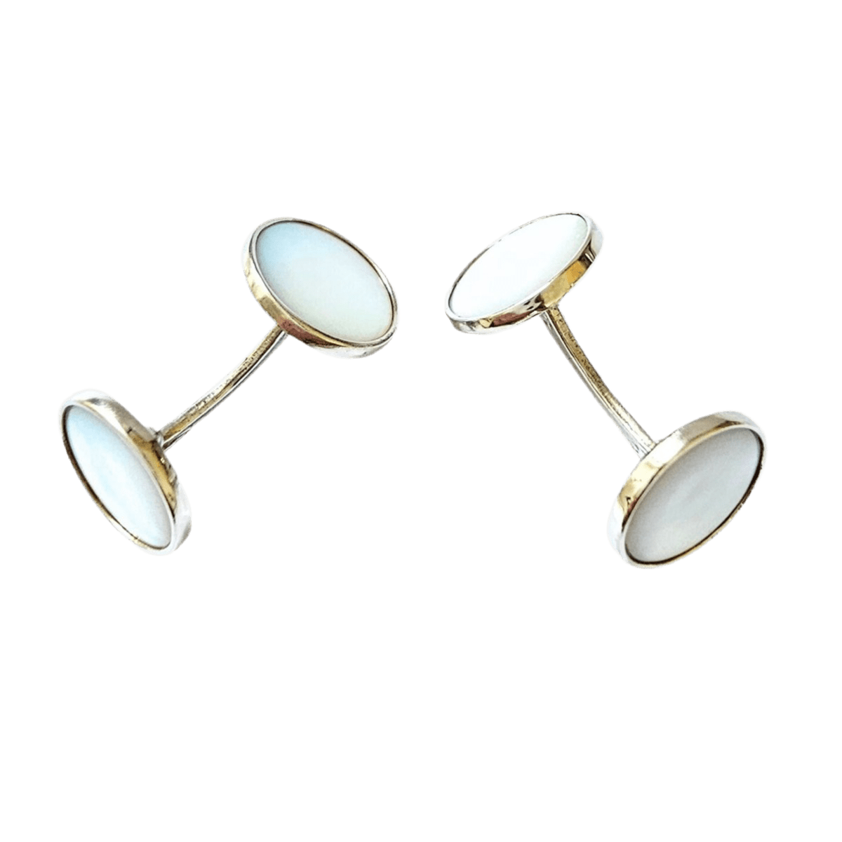 Boutons de manchette en argent et nacre - Castafiore