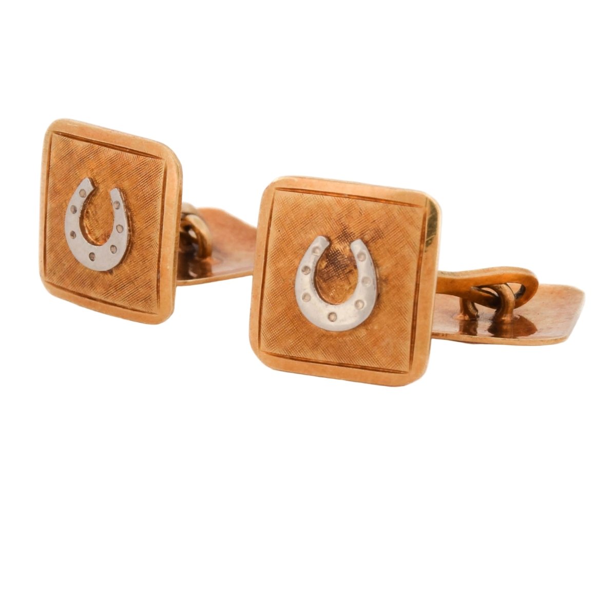 Boutons de manchette en or blanc et or jaune - Castafiore