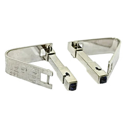 Boutons de manchette en or blanc et saphirs - Castafiore