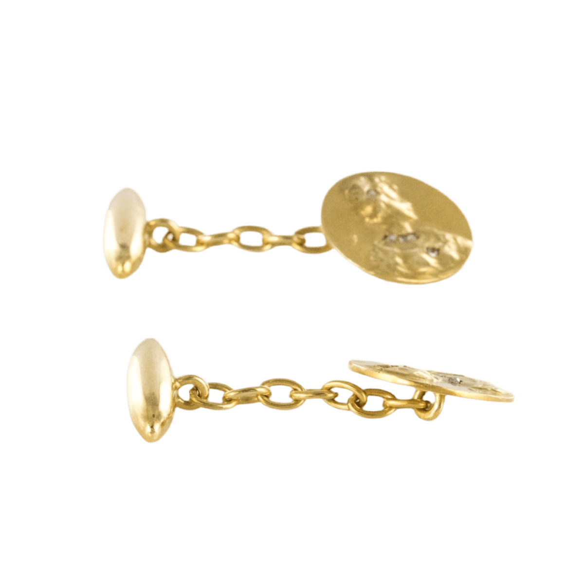 Boutons de manchette en or jaune et diamants - Castafiore