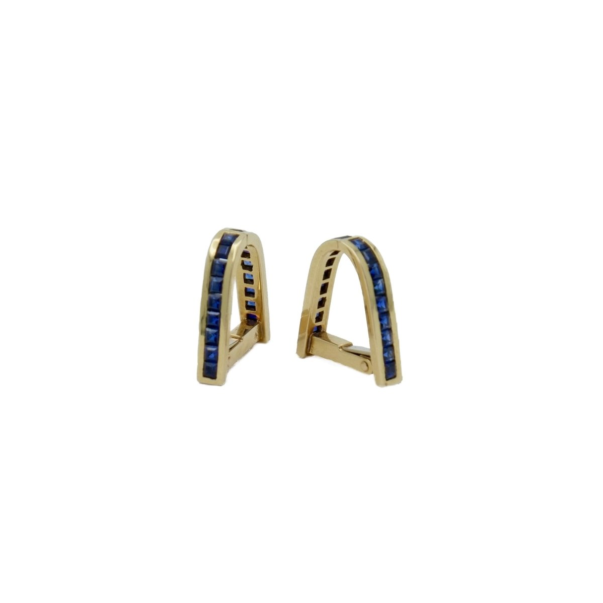 Boutons de manchette en or jaune et saphirs - Castafiore
