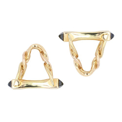 Boutons de manchette en or jaune et saphirs - Castafiore