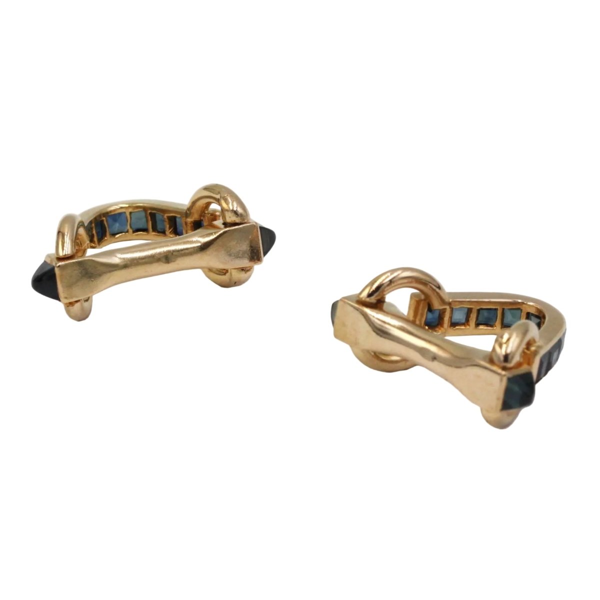 Boutons de manchette en or jaune et saphirs - Castafiore