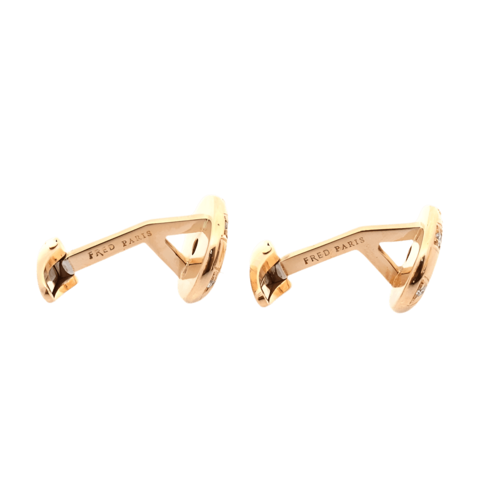 Boutons de manchette FRED en or jaune et diamants - Castafiore