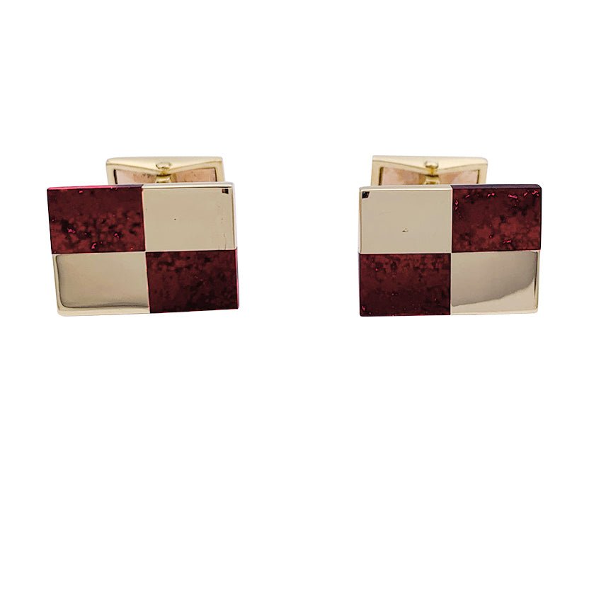 Boutons de manchette Fred, or jaune et jaspe - Castafiore