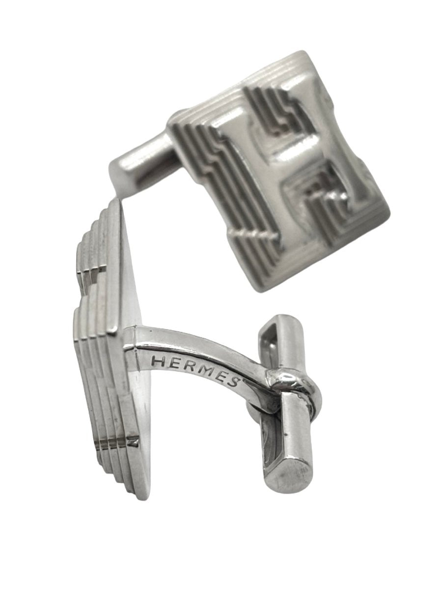 Boutons de manchette HERMÈS en argent - Castafiore