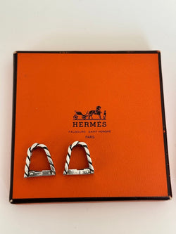 Boutons de manchette HERMÈS en argent - Castafiore