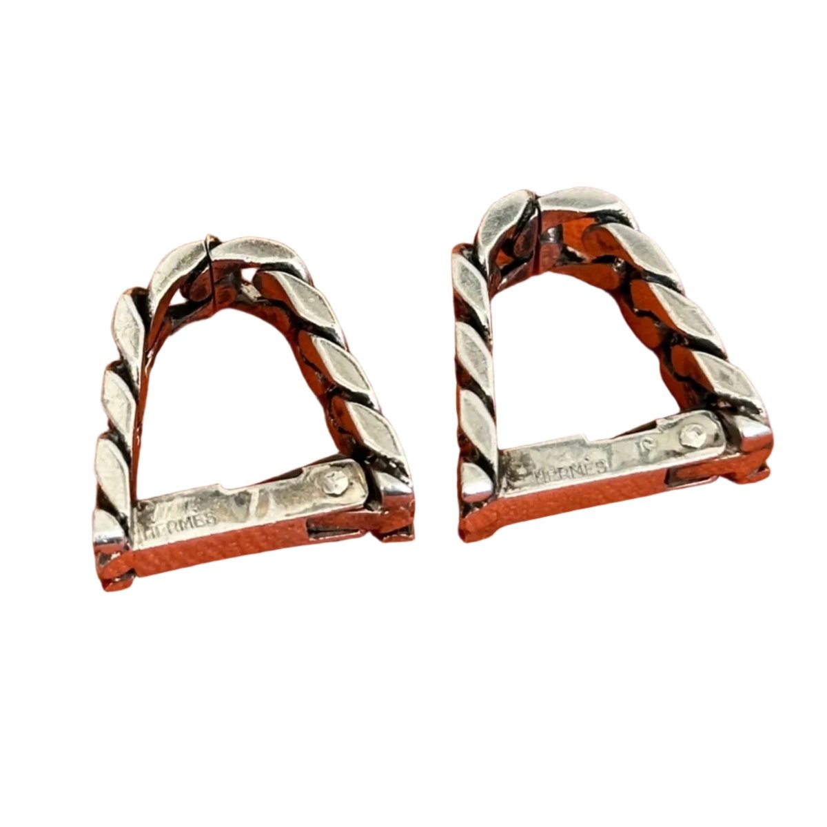 Boutons de manchette HERMÈS en argent - Castafiore