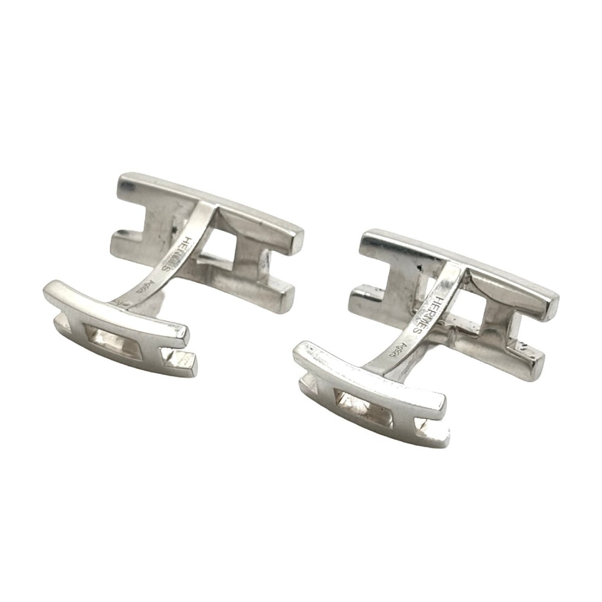 Boutons de manchette HERMÈS en argent - Castafiore