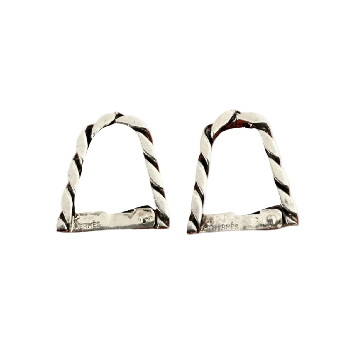 Boutons de manchette HERMÈS en argent - Castafiore