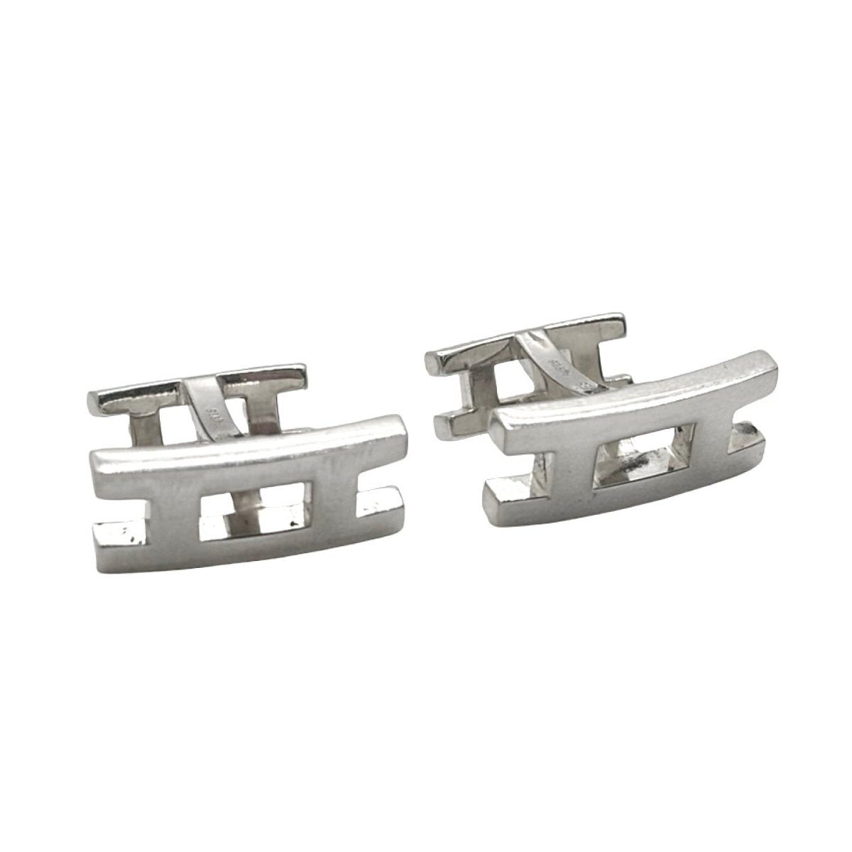 Boutons de manchette HERMÈS en argent - Castafiore
