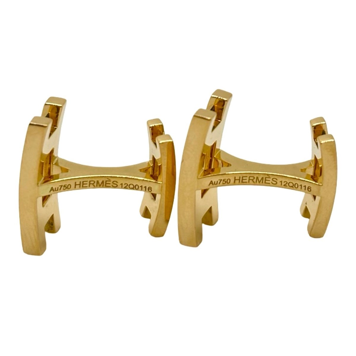 Boutons de manchette HERMÈS en or jaune - Castafiore