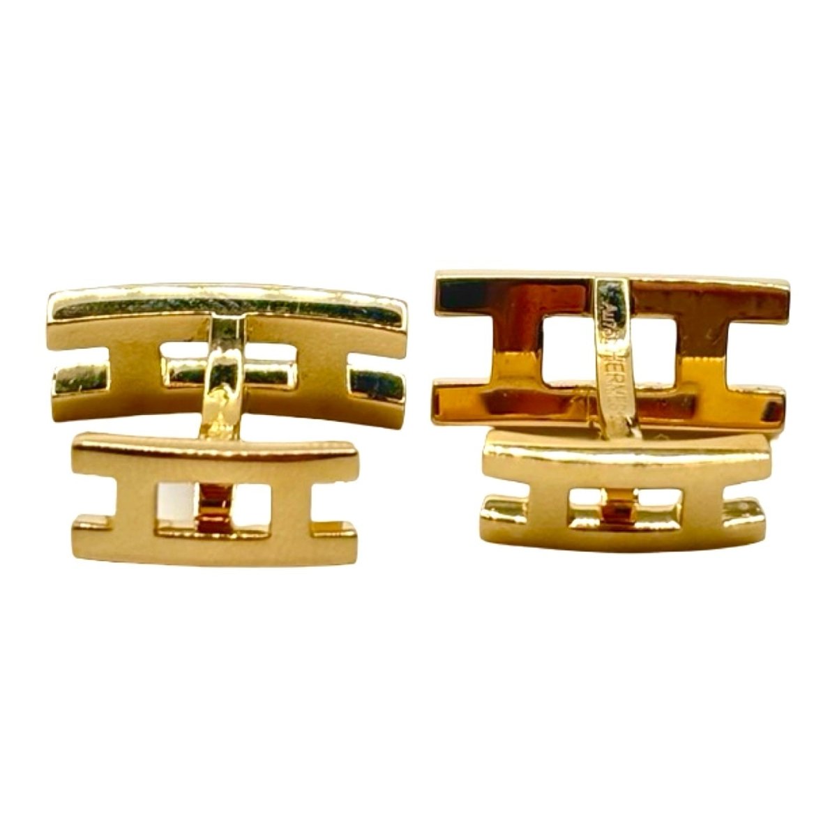 Boutons de manchette HERMÈS en or jaune - Castafiore