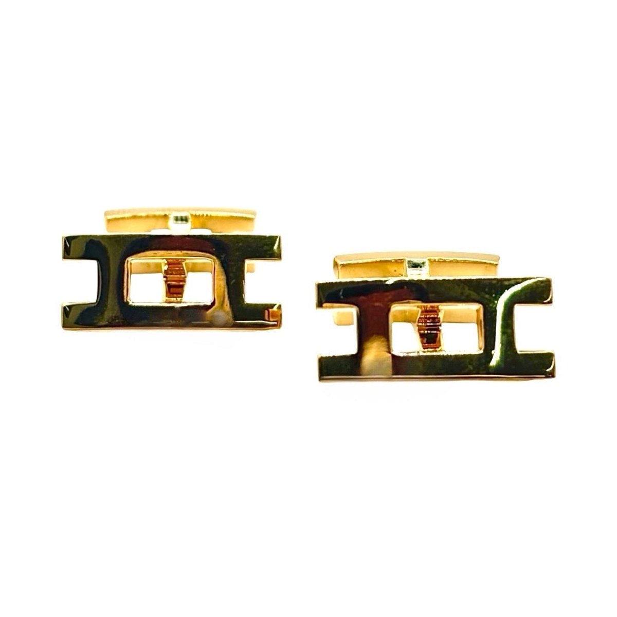 Boutons de manchette HERMÈS en or jaune - Castafiore