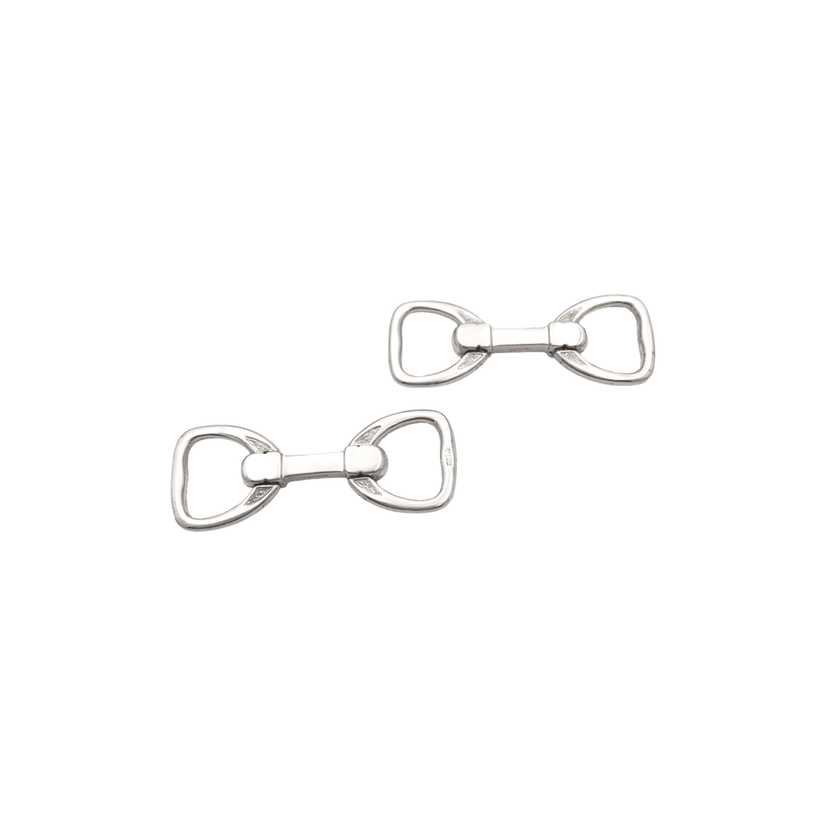 Boutons de manchette HERMÈS "Étrier" en argent - Castafiore