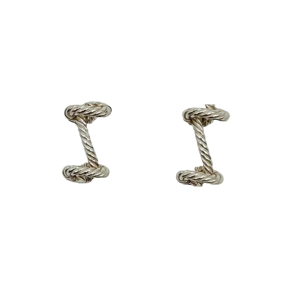 Boutons de manchette HERMÈS "Noeuds" en argent - Castafiore