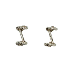 Boutons de manchette HERMÈS "Noeuds" en argent - Castafiore