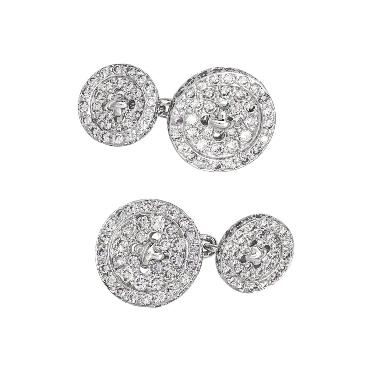 Boutons de manchette Or blanc Diamant - Castafiore