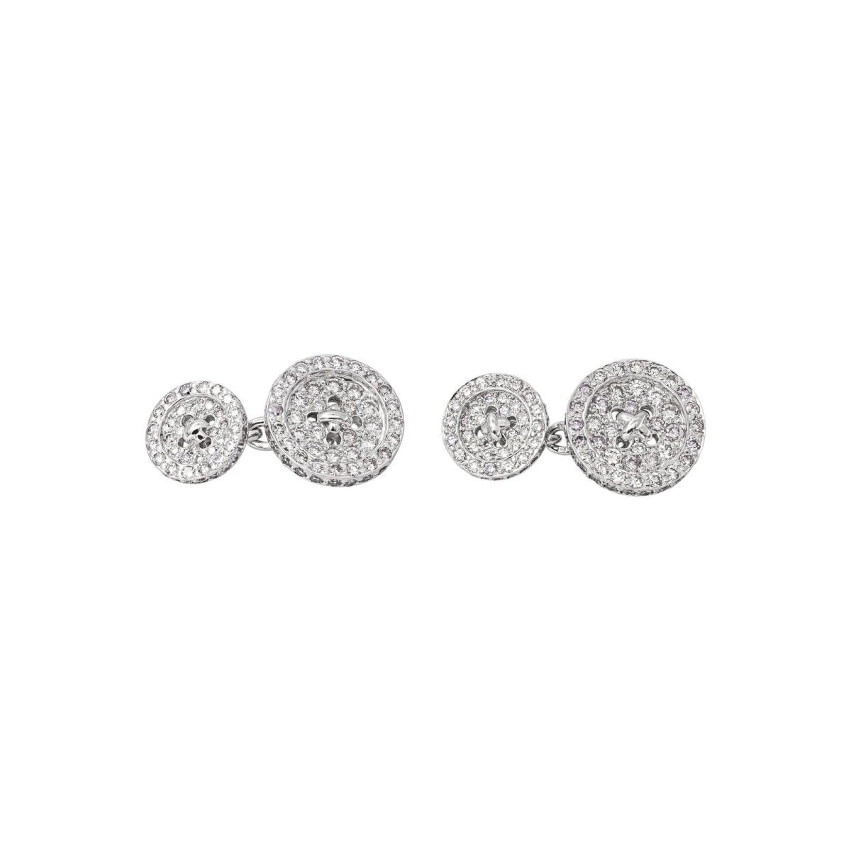 Boutons de manchette Or blanc Diamant - Castafiore
