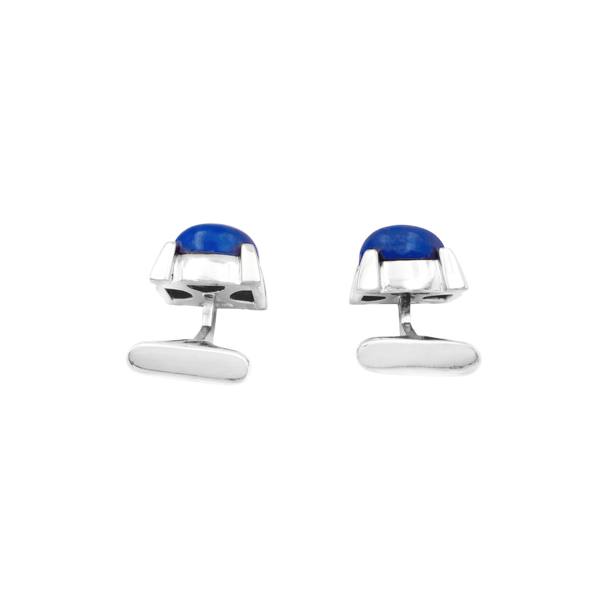Boutons de manchette or blanc et lapis lazuli - Castafiore