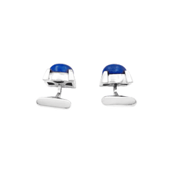 Boutons de manchette or blanc et lapis lazuli - Castafiore